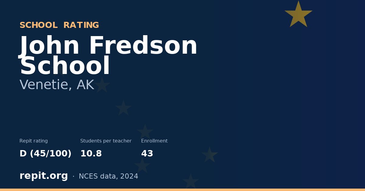 John Fredson School, Venetie, AK — Repit school rating D (45/100)