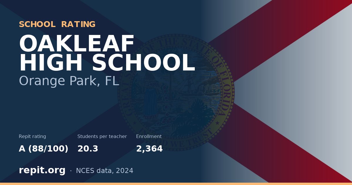 OAKLEAF HIGH SCHOOL, Orange Park, FL — Repit school rating A (88/100)