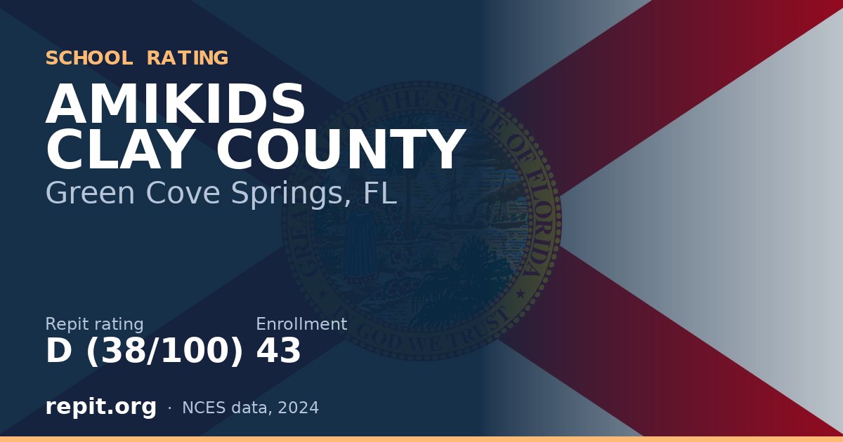 AMIKIDS CLAY COUNTY, Green Cove Springs, FL — Repit school rating D (38/100)
