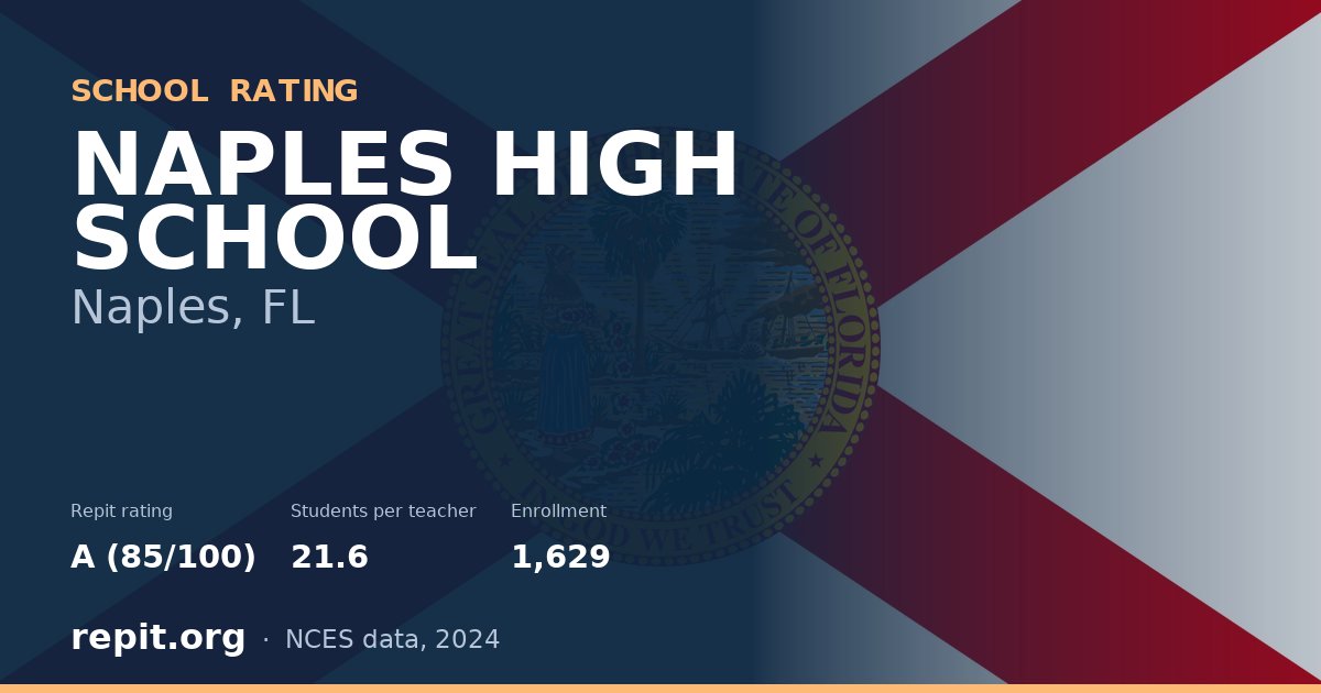 NAPLES HIGH SCHOOL, Naples, FL — Repit school rating A (85/100)