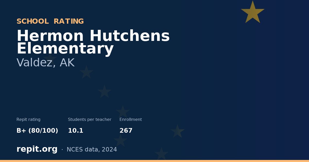 Hermon Hutchens Elementary, Valdez, AK — Repit school rating B+ (80/100)