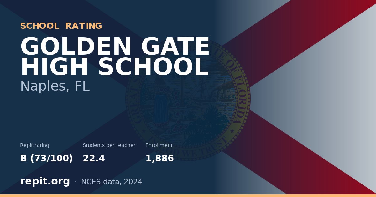 GOLDEN GATE HIGH SCHOOL, Naples, FL — Repit school rating B (73/100)