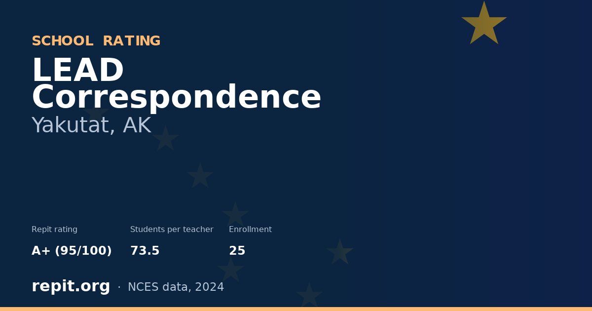 LEAD Correspondence, Yakutat, AK — Repit school rating A+ (95/100)
