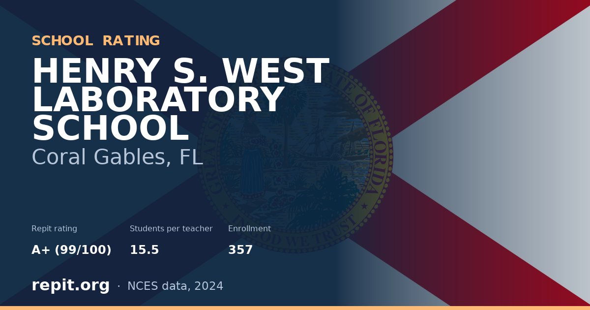 HENRY S. WEST LABORATORY SCHOOL, Coral Gables, FL — Repit school rating A+ (99/100)