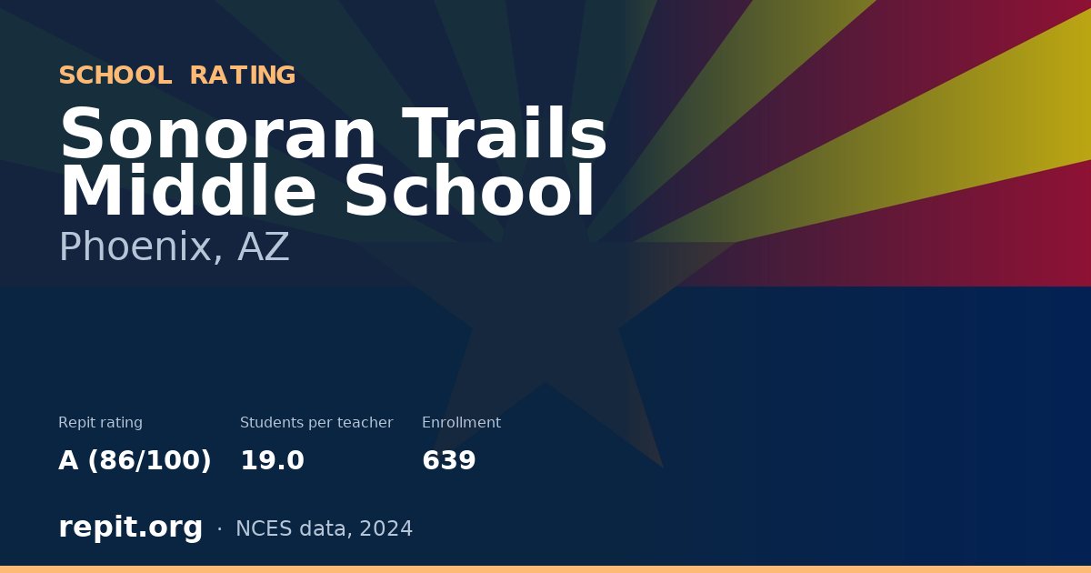 Sonoran Trails Middle School, Phoenix, AZ — Repit school rating A (86/100)