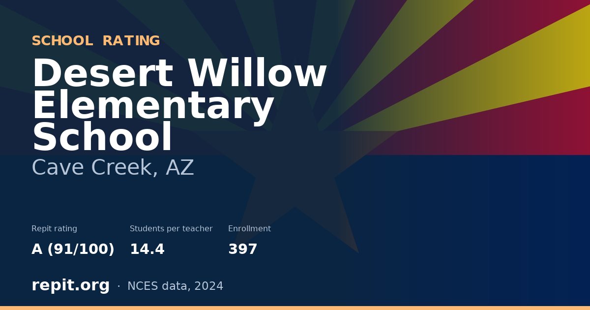 Desert Willow Elementary School, Cave Creek, AZ — Repit school rating A (91/100)