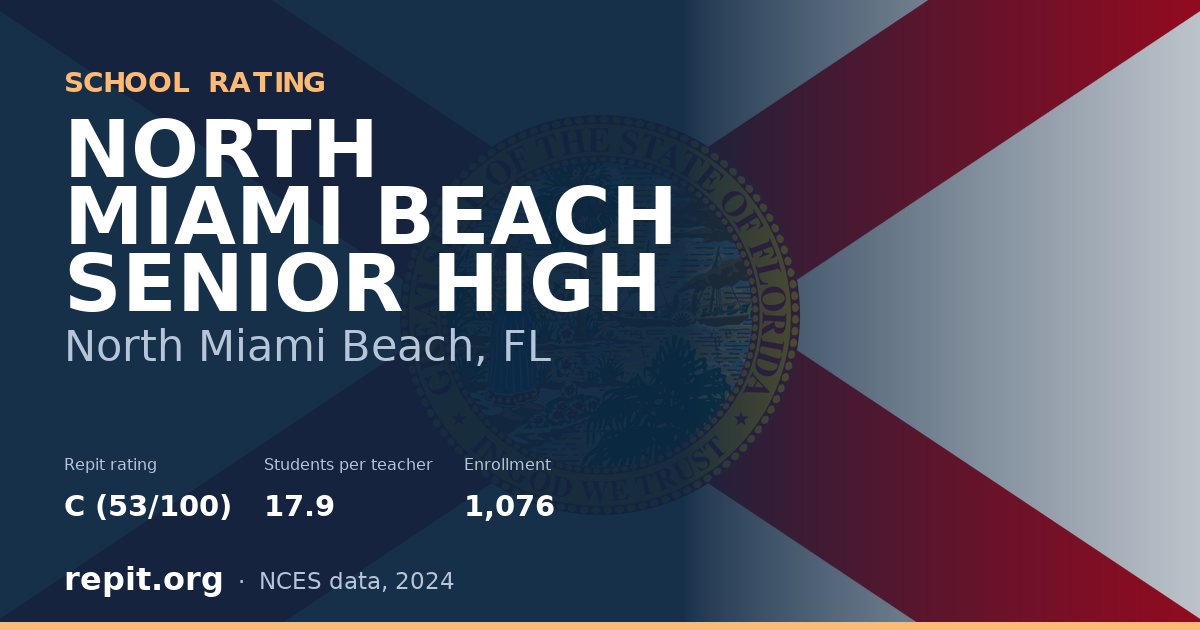 NORTH MIAMI BEACH SENIOR HIGH, North Miami Beach, FL — Repit school rating C (53/100)