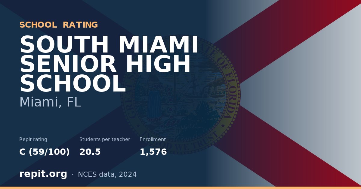 SOUTH MIAMI SENIOR HIGH SCHOOL, Miami, FL — Repit school rating C (59/100)