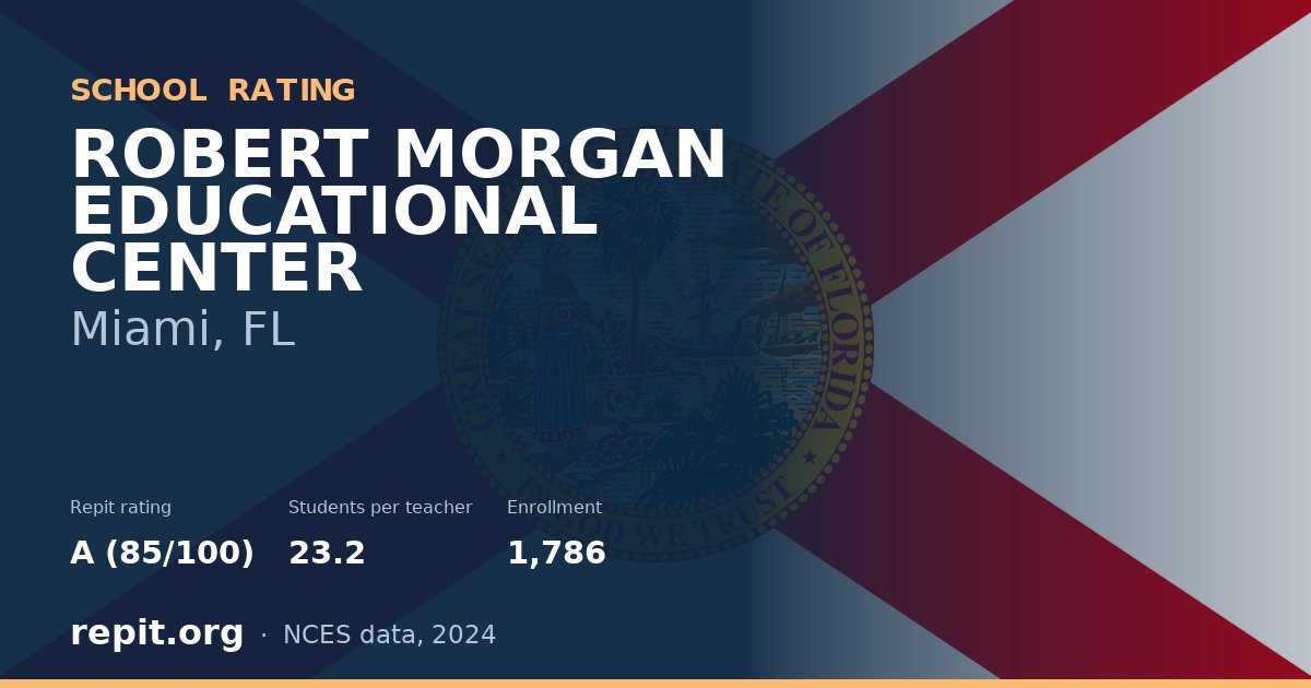 ROBERT MORGAN EDUCATIONAL CENTER, Miami, FL — Repit school rating A (85/100)