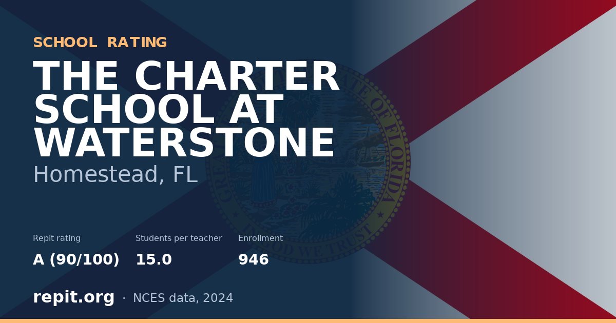THE CHARTER SCHOOL AT WATERSTONE, Homestead, FL — Repit school rating A (90/100)