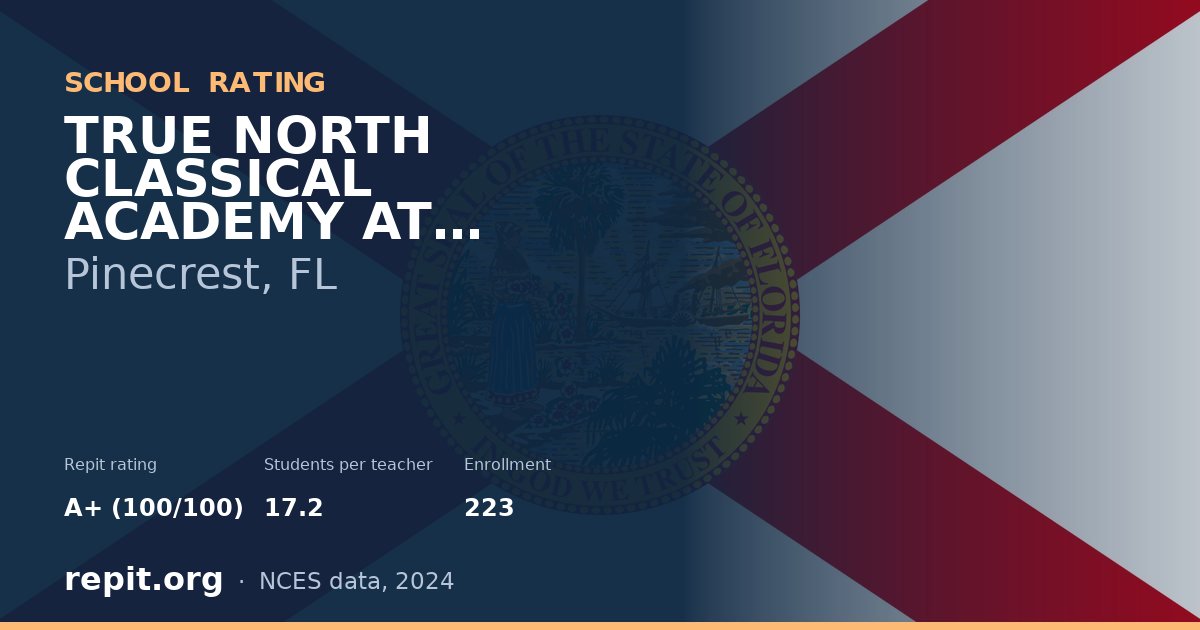 TRUE NORTH CLASSICAL ACADEMY AT PINECREST, Pinecrest, FL — Repit school rating A+ (100/100)