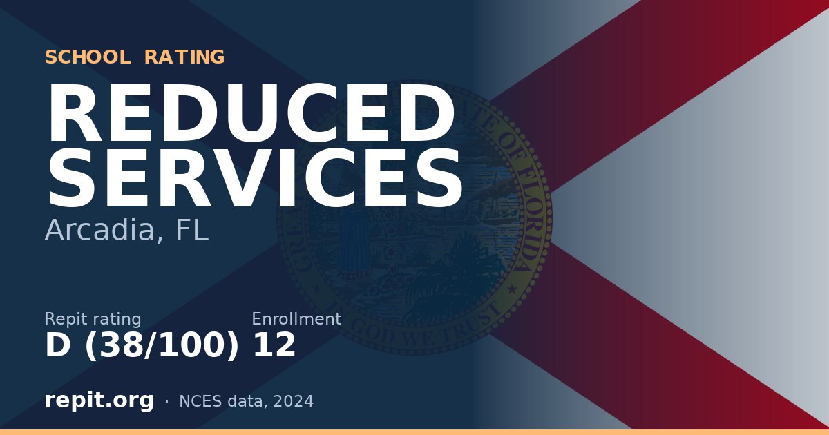 REDUCED SERVICES, Arcadia, FL — Repit school rating D (38/100)