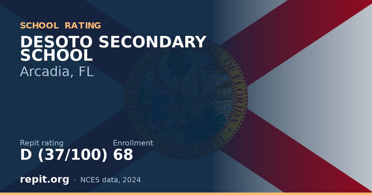 DESOTO SECONDARY SCHOOL, Arcadia, FL — Repit school rating D (37/100)