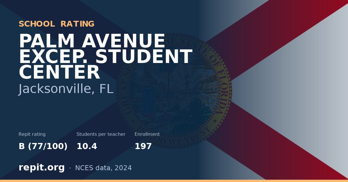 PALM AVENUE EXCEP. STUDENT CENTER, Jacksonville, FL — Repit school rating B (77/100)