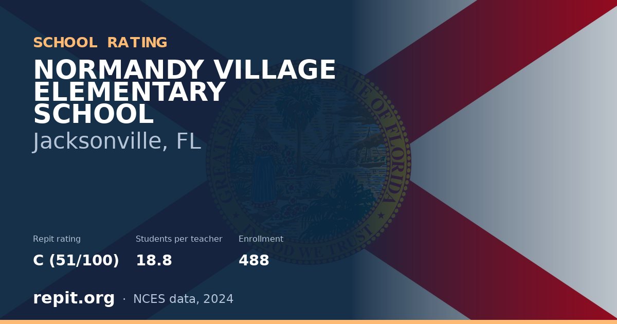 NORMANDY VILLAGE ELEMENTARY SCHOOL, Jacksonville, FL — Repit school rating C (51/100)