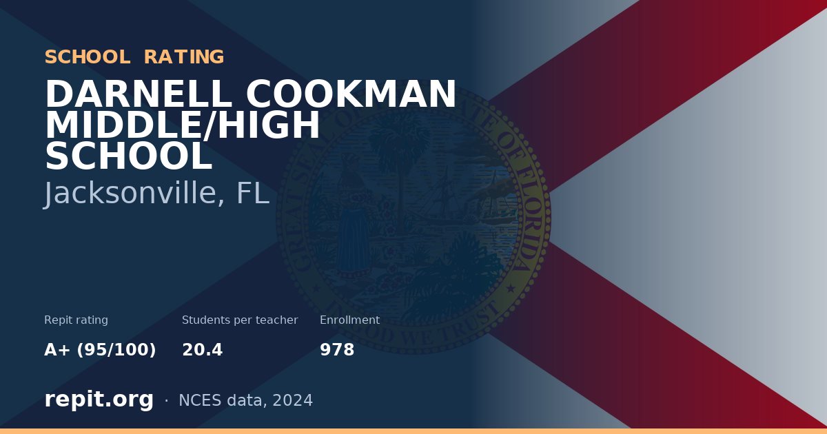 DARNELL COOKMAN MIDDLE/HIGH SCHOOL, Jacksonville, FL — Repit school rating A+ (95/100)