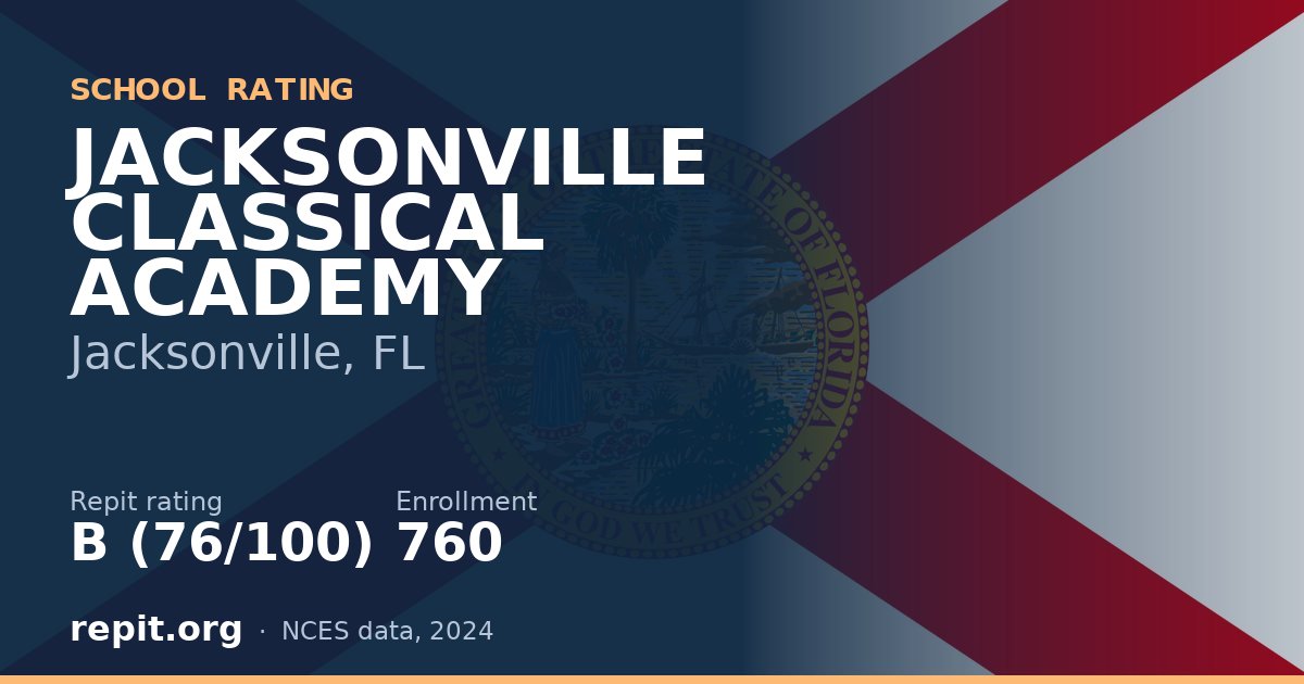 JACKSONVILLE CLASSICAL ACADEMY, Jacksonville, FL — Repit school rating B (76/100)