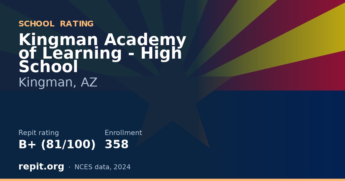 Kingman Academy of Learning - High School, Kingman, AZ — Repit school rating B+ (81/100)