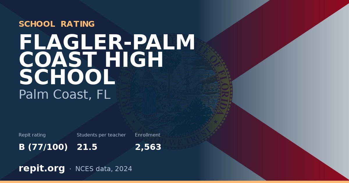 FLAGLER-PALM COAST HIGH SCHOOL, Palm Coast, FL — Repit school rating B (77/100)