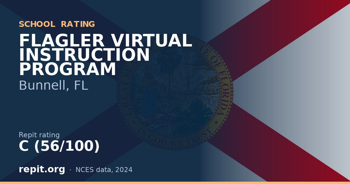 FLAGLER VIRTUAL INSTRUCTION PROGRAM, Bunnell, FL — Repit school rating C (56/100)