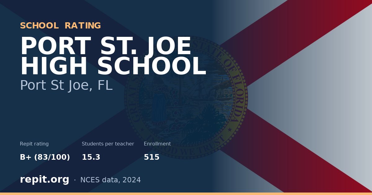 PORT ST. JOE HIGH SCHOOL, Port St Joe, FL — Repit school rating B+ (83/100)