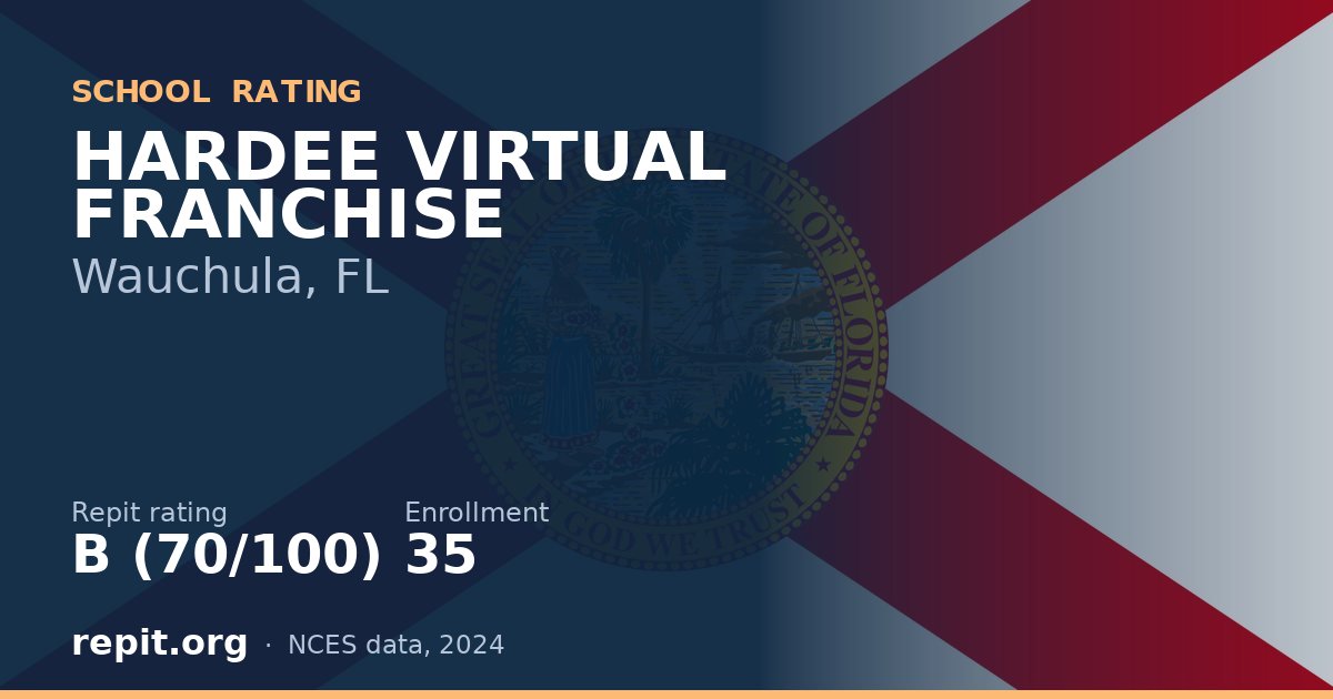 HARDEE VIRTUAL FRANCHISE, Wauchula, FL — Repit school rating B (70/100)