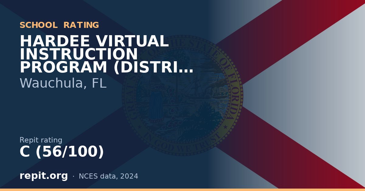 HARDEE VIRTUAL INSTRUCTION PROGRAM (DISTRICT PROVIDED), Wauchula, FL — Repit school rating C (56/100)