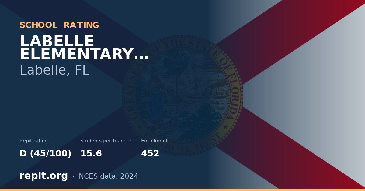 LABELLE ELEMENTARY SCHOOL, Labelle, FL — Repit school rating D (45/100)