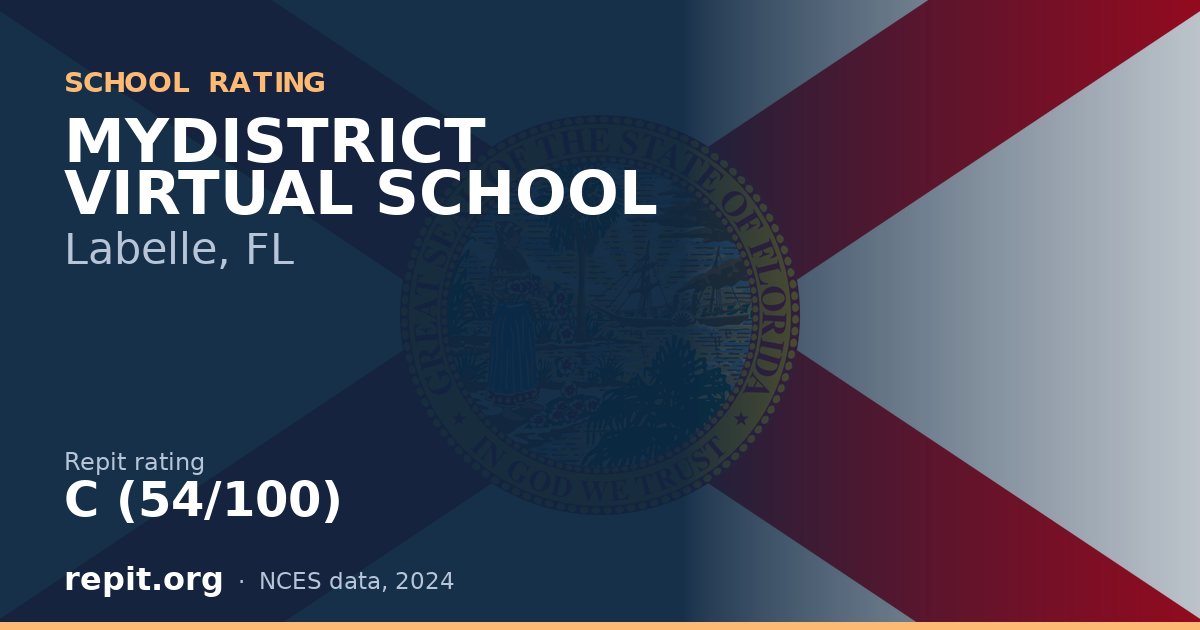 MYDISTRICT VIRTUAL SCHOOL, Labelle, FL — Repit school rating C (54/100)