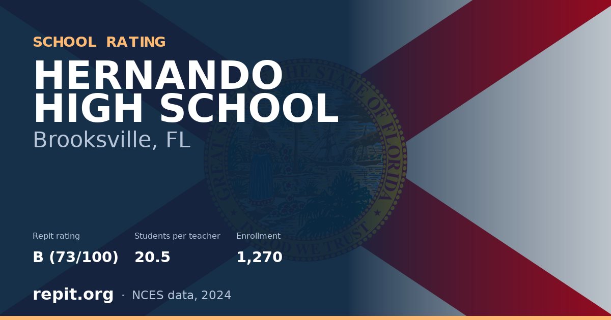 HERNANDO HIGH SCHOOL, Brooksville, FL — Repit school rating B (73/100)