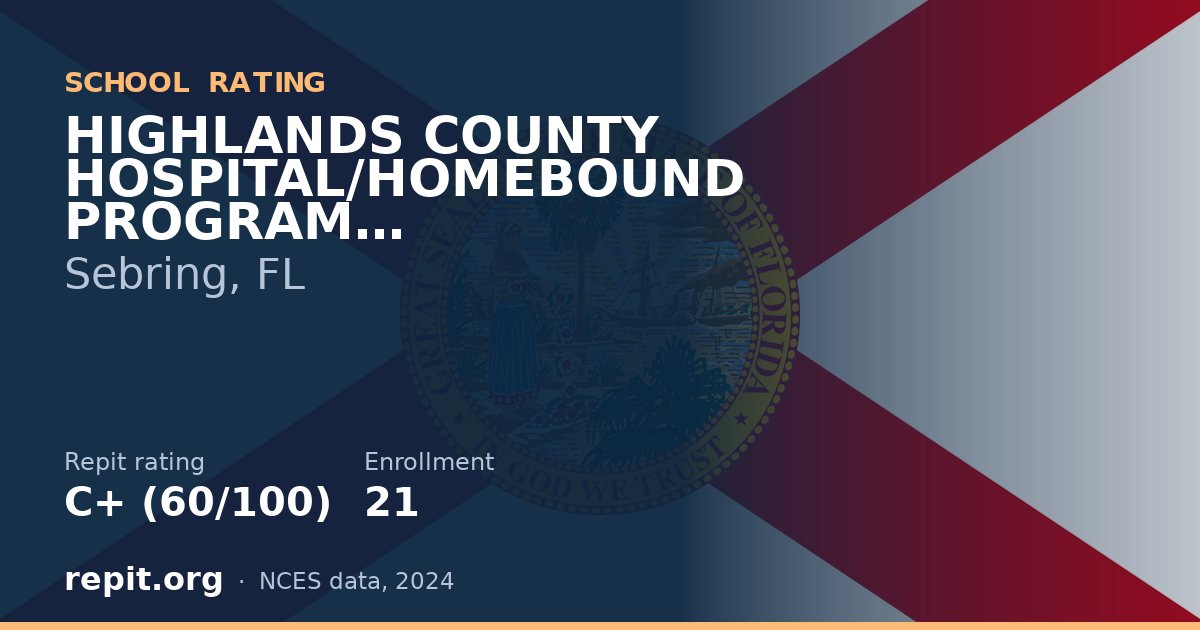 HIGHLANDS COUNTY HOSPITAL/HOMEBOUND PROGRAM, Sebring, FL — Repit school rating C+ (60/100)