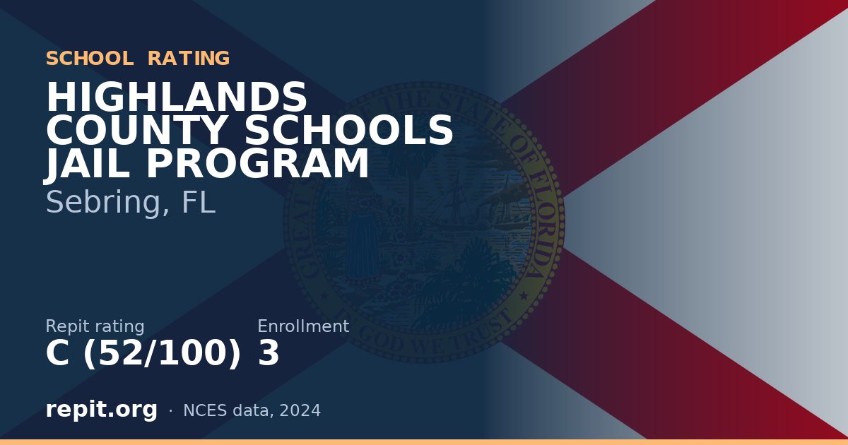 HIGHLANDS COUNTY SCHOOLS JAIL PROGRAM, Sebring, FL — Repit school rating C (52/100)