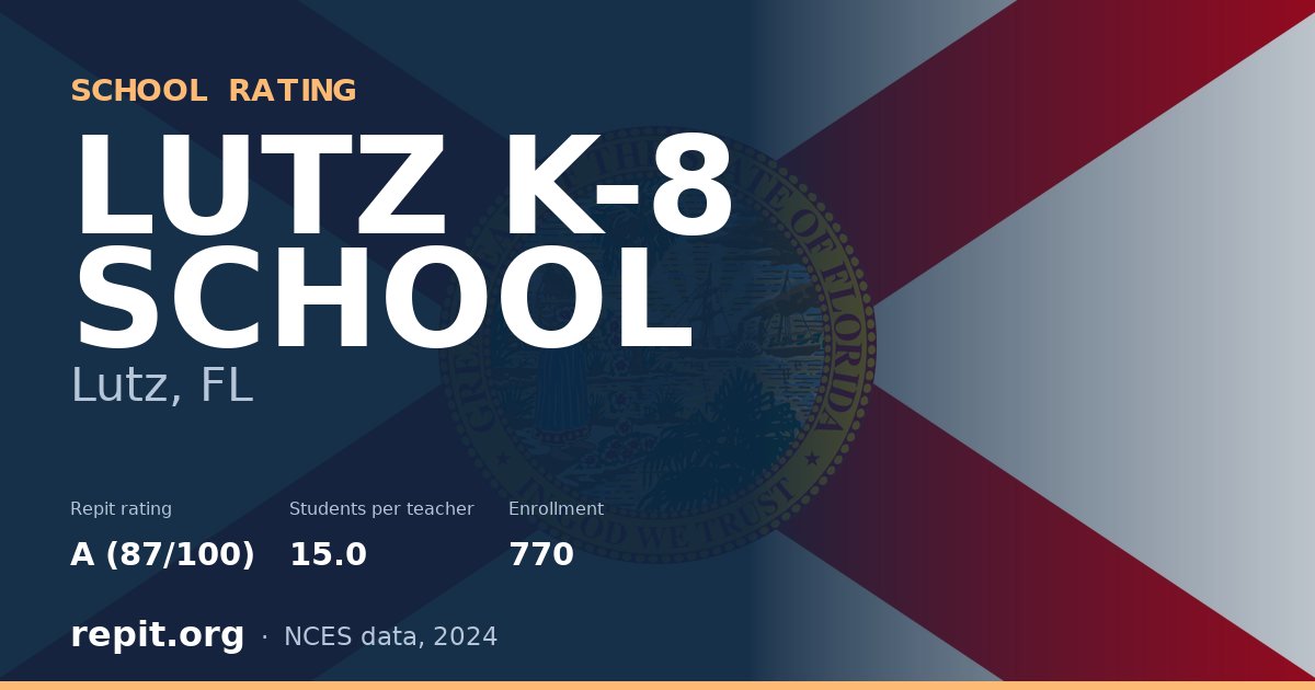 LUTZ K-8 SCHOOL, Lutz, FL — Repit school rating A (87/100)