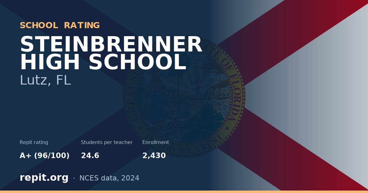 STEINBRENNER HIGH SCHOOL, Lutz, FL — Repit school rating A+ (96/100)