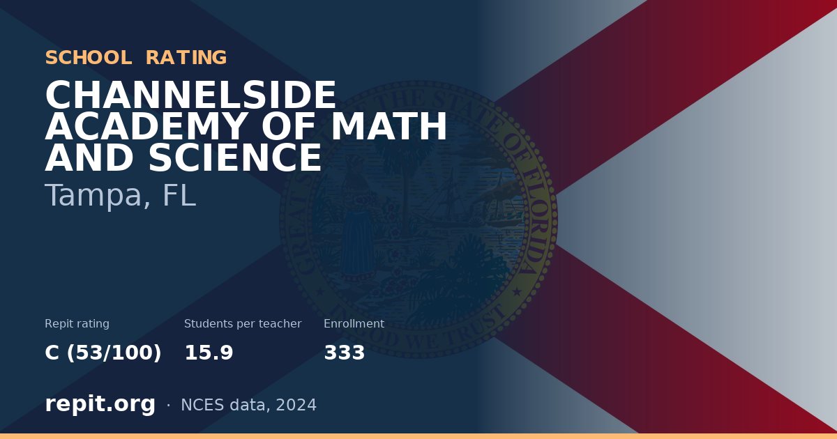 CHANNELSIDE ACADEMY OF MATH AND SCIENCE, Tampa, FL — Repit school rating C (53/100)
