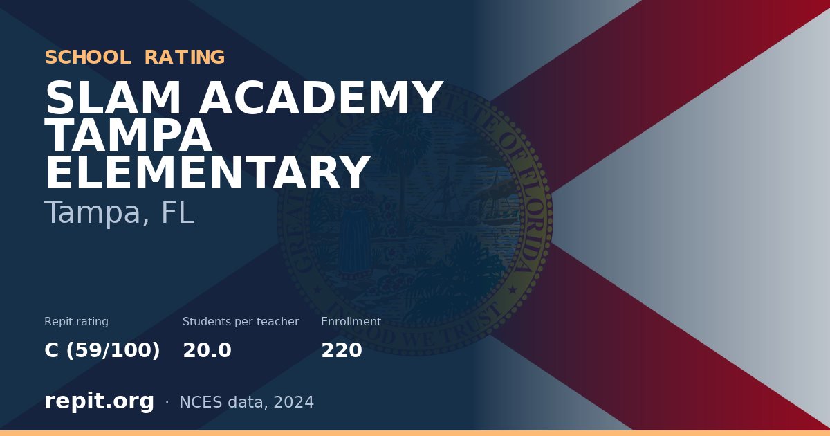 SLAM ACADEMY TAMPA ELEMENTARY, Tampa, FL — Repit school rating C (59/100)