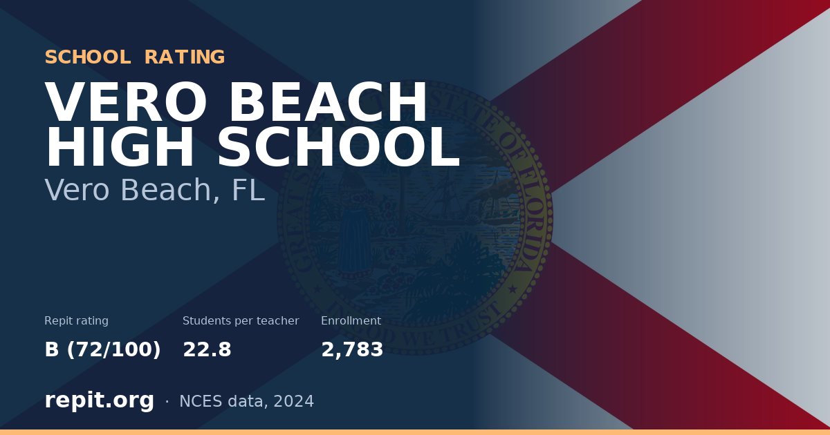 VERO BEACH HIGH SCHOOL, Vero Beach, FL — Repit school rating B (72/100)
