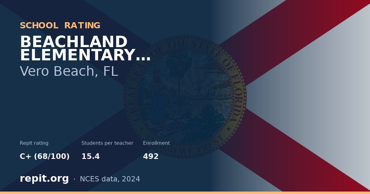 BEACHLAND ELEMENTARY SCHOOL, Vero Beach, FL — Repit school rating C+ (68/100)