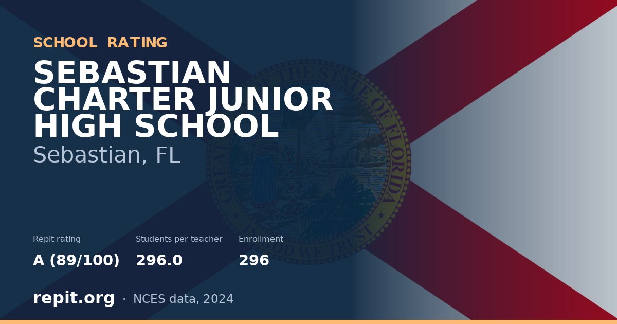 SEBASTIAN CHARTER JUNIOR HIGH SCHOOL, Sebastian, FL — Repit school rating A (89/100)