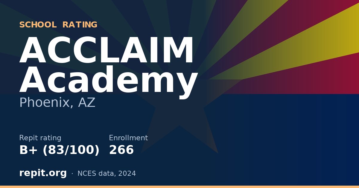 ACCLAIM Academy, Phoenix, AZ — Repit school rating B+ (83/100)