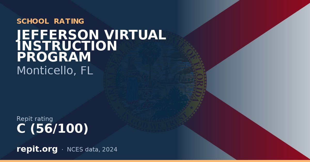 JEFFERSON VIRTUAL INSTRUCTION PROGRAM, Monticello, FL — Repit school rating C (56/100)