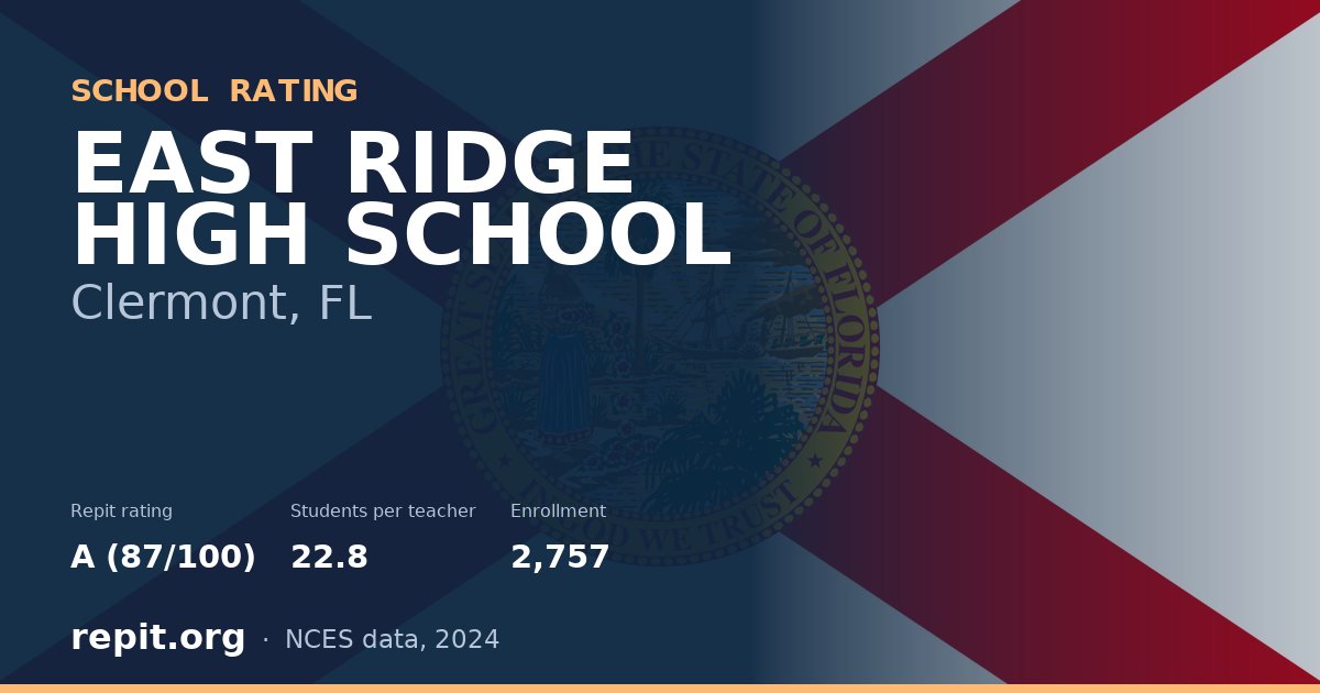 EAST RIDGE HIGH SCHOOL, Clermont, FL — Repit school rating A (87/100)