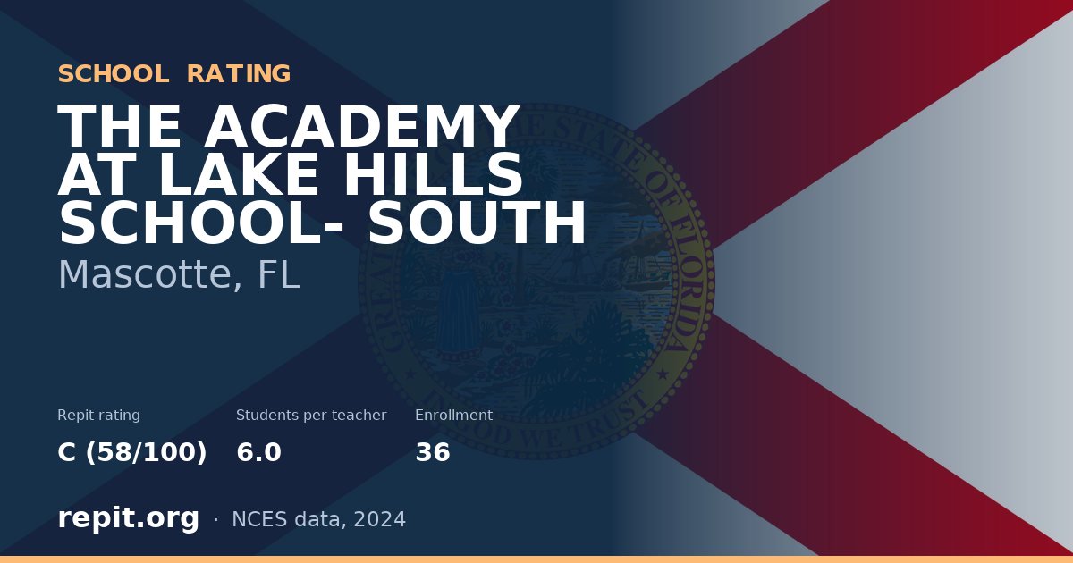 THE ACADEMY AT LAKE HILLS SCHOOL- SOUTH, Mascotte, FL — Repit school rating C (58/100)
