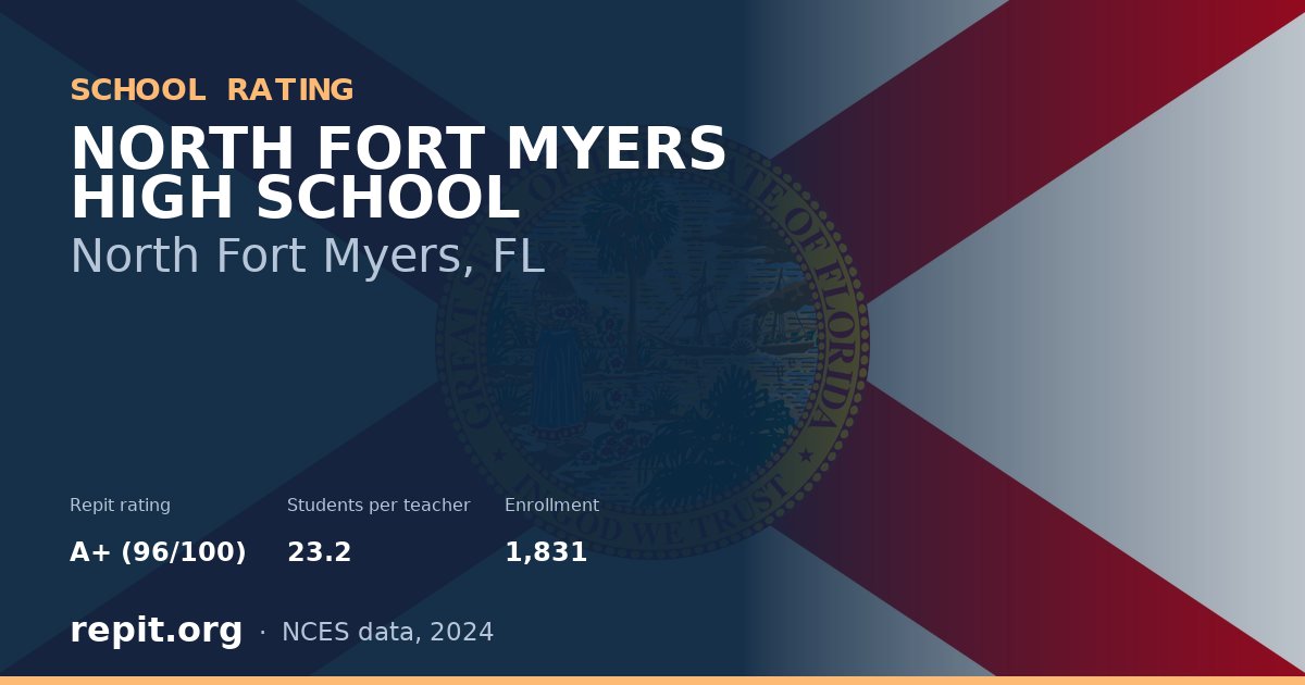 NORTH FORT MYERS HIGH SCHOOL, North Fort Myers, FL — Repit school rating A+ (96/100)