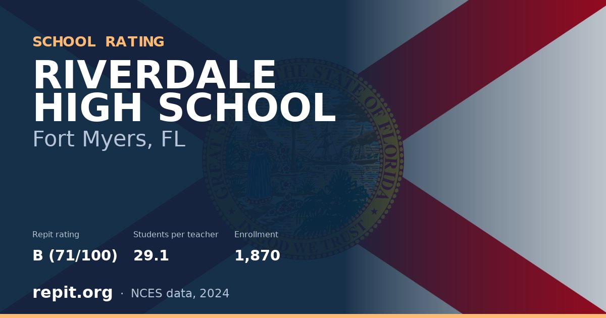 RIVERDALE HIGH SCHOOL, Fort Myers, FL — Repit school rating B (71/100)