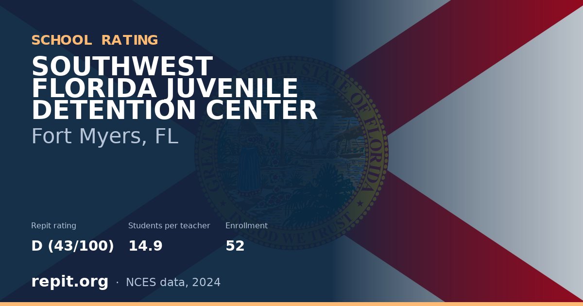 SOUTHWEST FLORIDA JUVENILE DETENTION CENTER, Fort Myers, FL — Repit school rating D (43/100)