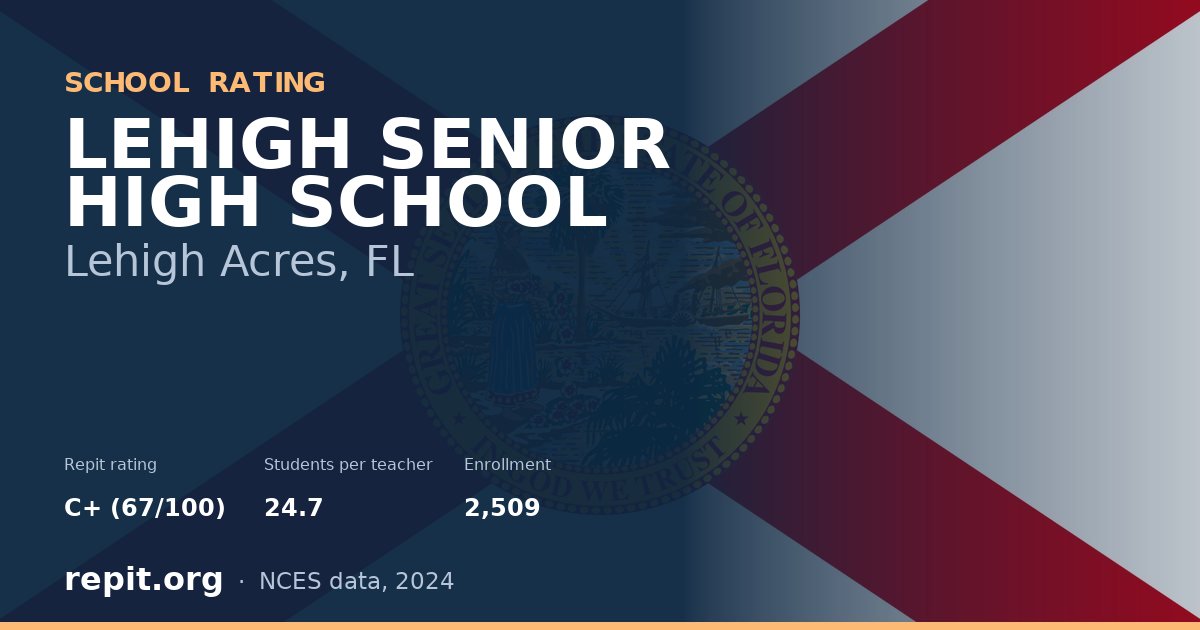 LEHIGH SENIOR HIGH SCHOOL, Lehigh Acres, FL — Repit school rating C+ (67/100)