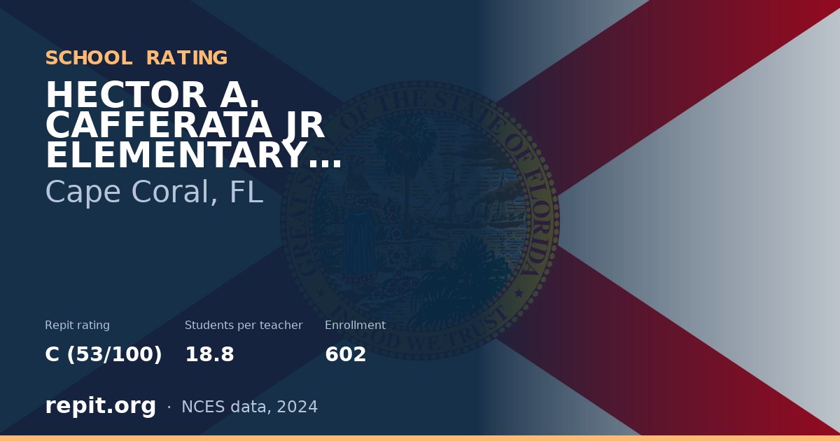 HECTOR A. CAFFERATA JR ELEMENTARY SCHOOL, Cape Coral, FL — Repit school rating C (53/100)