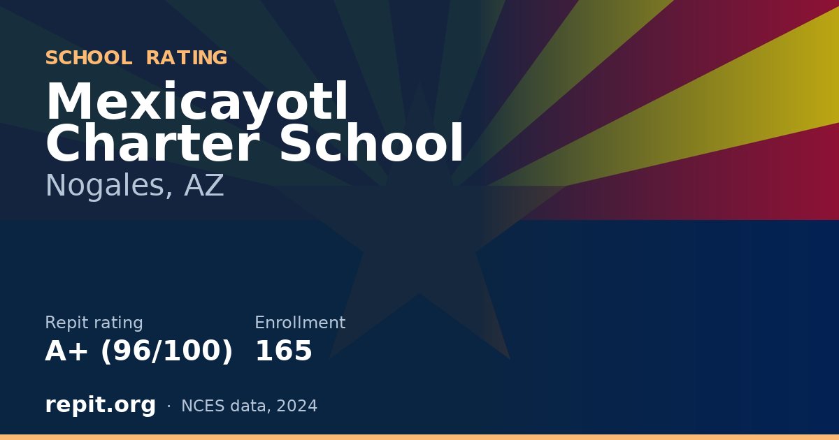 Mexicayotl Charter School, Nogales, AZ — Repit school rating A+ (96/100)