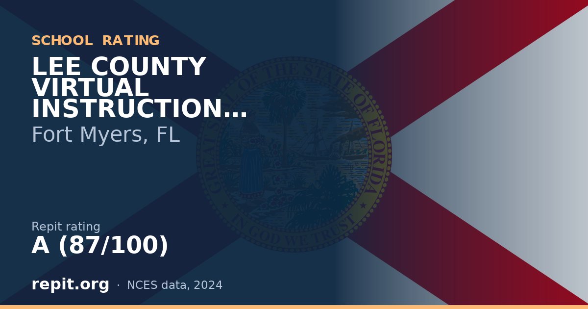 LEE COUNTY VIRTUAL INSTRUCTION PROGRAM (DISTRICT PROVIDED), Fort Myers, FL — Repit school rating A (87/100)